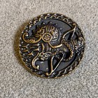 Large Victorian Picture Button Helmet Bow Quiver Stamped Pierced Tinted 35mm