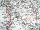 1904 Antique Map Of Siam Thailand Vietnam   Verso China Mongolia Korea Hong Kong
