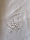 Pair Large Antique Damask Linen Napkins Monogram Kpc 26   x27    Shamrocks Scroll