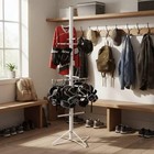 Hockey Gear Drying Rack Multi-hook Design Vertical Gear Organizer Stable Base
