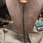 Men s Western Bolo Tie Black Leather Cord Gold silver Chevron Slide Adjustable