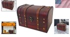 Decorative Wood And Leather Treasure Chest - Stylish Lockable Storage Solution