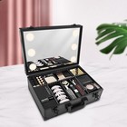 Makeup Bag With Mirror Led Light Travel Makeup Case Cosmetic Box Organizer Black