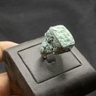 Ancient Roman Style Bronze With Turquoise Intaglio Stone Ring With Rare Patina 