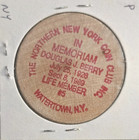 1990 Northern New York Coin Club Wooden Nickel Watertown Ny Douglas J Berry