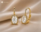 2 Ct Radiant Lab Grown Diamond Women Wedding Gift Hoop Earrings 14k Yellow Gold