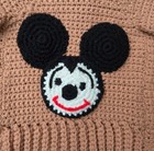 Mickey Mouse Vintage 1970s Handmade Knitted Button Up Sweater Toddler Size Cute 