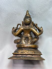Vtg Ganesh Ganapati Elephant Headed God Of Beginnings Brass Hindu Deity Statue