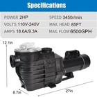 2hp Inground Swimming Pool Pump Motor W  Strainer 2  Thread Npt For Hayward