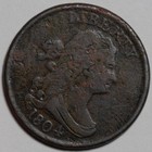 1804 Draped Bust Half Cent - Spiked Chin - Corrosion - Us 1 2c Copper Coin
