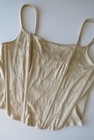 Vintage 90s Embroidered Satin Basque Top  Gold Paisley Corset Cami
