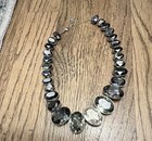Swarovski Set Necklace  Bracelets   Clip-on Earrings Silver Blue Rhinestone