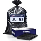 Heavy Duty Trash Bags 55 Gallon 1 7 Mil Can Liners 100 Count Industrial Strength