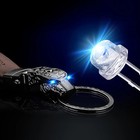 Creative Led Light Leopard Head Model Head Leather Car Key Chain Ring Braided Ro