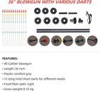 Cosmoing Blowpipe 36   10 16mm With 12 Long mid short Target Darts  2 Pcs Papers