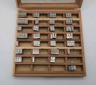 Kingsley Machine  Letter Type Font Set Hot Foil Vintage Wood Box Tower 36pt