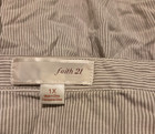 Faith 21 Forever 21 Women s 1x Striped Ruffle Front Tunic Blouse Long Sleeve