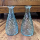 Vintage 2 Blue Hammered Glass Vase Vases Decorative Bottle