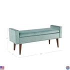 Modern Velvet Storage Ottoman Bench For Living Room   Bedroom  Aqua Blue