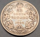1902 Canada 25 Cents Edward Vii Silver