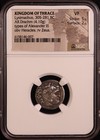 Kingdom Of Thrace Lysimachus Ar Drachm 305-281 Bc - Ngc Vf - 5 5 Strike  Beauty 