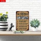 Vintage Iron Wall Art Sign - Four Gun Safety Rules Metal Plaque 30 48x20 32 Cm