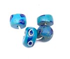 4 Rare Antique Venetian Blue Color Wound Glass African Trade Beads
