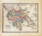 Original 1855 Colton s Hand Colored Map Of Greece And The Ionian Republic