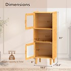Bamboo Cabinet Narrow Kitchen Storage Cabinet W  Open Compartment   Storage