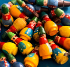 Vintage Realistic Painted Wood People Buttons
