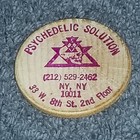 Psychedelic Solution Wooden Nickel New York City 1980s Vintage Free Shipping