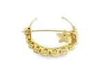 4ct Round Lab Created Diamond Moon Star Charm Brooch Pin 14k Yell Gold Plated