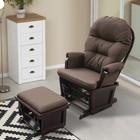Nursery Glider Rocking Chair With Ottoman Thick Padded Cushion Seating Wood Base