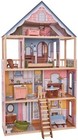 Girls Classic Wooden Doll House With 15 Accessories  For 12  Dolls