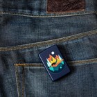 Zippo Geometric Bear And Mountains Design Navy Matte Windproof Pocket Lighter   