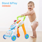 2 In 1 Sit To Stand Baby Walker With Music And Light  Push Toys For Toddlers 1-3