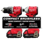 Milwaukee Tool 3692-22ct M18 Compact Brushless 2-tool Combo Kit  Cordless