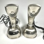 Lot Of 2  Mercer Phone Chrome Push Button Corded Landline Desk Phones -untested