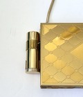 Vintage 1950s Gold Compact Carry-all Purse W  Attached Lipstick Holder