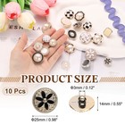 10pcs 25mm Round Resin Vintage Clothes Sewing Button Coat Flower Buttons Black
