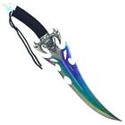 18 5  Fantasy Skull Fixed Blade Sword Rainbow Hunting Dagger Knife   Sheath Epic