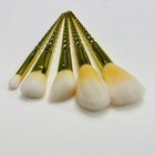 Gold Metallic Unicorn Spiral Handle Makeup Brushes  5 Piece Makeup Brush Set New