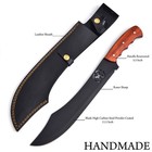 Handmade Jungle Machete Knife 18  High Carbon Steel Full Tang Hunting W  Sheath