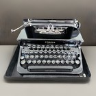 Antique Corona Standard Glossy Black Flat Top Typewriter Vintage W case