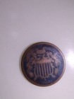 1868 Two Cent Piece Nice Detail Original Surfaces  Needs Cleaning