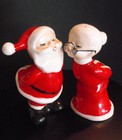 Vtg Christmas Lefton Norcrest Japan Santa Mrs Claus Salt And Pepper Shakers Rare