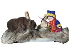 Helvi Calanna Vintage Sa Mi Doll Finland Reindeer Fur And Felted Bear  Folkart