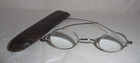 Antique Eyeglasses Spectacles   Civil War Era   Oval Tinted Lens   Wire Rims