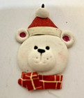 Vintage Polymer Polar Bear Christmas Tree Ornaments 2 25 X 1 5  Lot Of 2