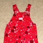 Vintage Oshkosh Bgosh Red Floral Corduroy Overalls Baby Girls Size 9 Months